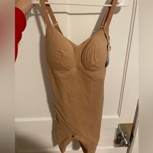 Honeylove Mid-Thigh Body Suit, women’s XL, nude